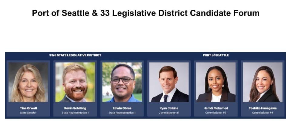 Port Commissioner and 33rd District Legislator Candidate Forum Report