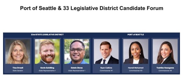 Port Commissioner and 33rd District Legislator Candidate Forum Report